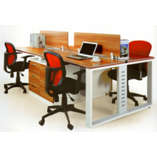 Melamine metal 4 person office workstation layout